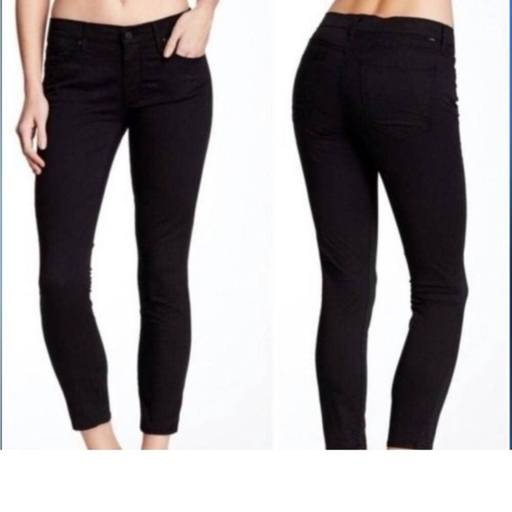 Mother The Looker Crop In Hopscotch Corduroy Black Jeans Size 26x26